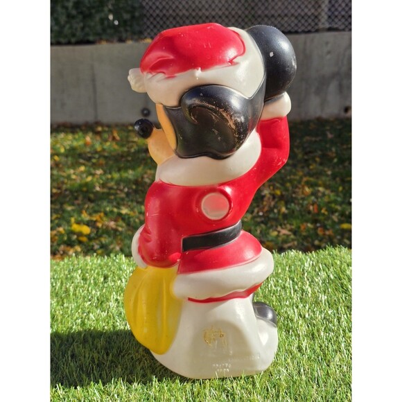 Vintage Empire Santa Mickey Mouse 15" Blow Mold Walt Disney W/ New Cord Led Bulb - Picture 6 of 11
